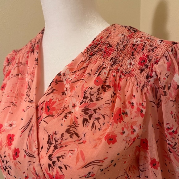 ADRIANNA PAPELL PINK Floral Dress Sz 4 **NO BELT** - Picture 2 of 7